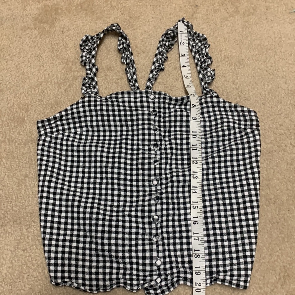 Madewell Black and White Gingham Button-Front Tank - Picture 5 of 5